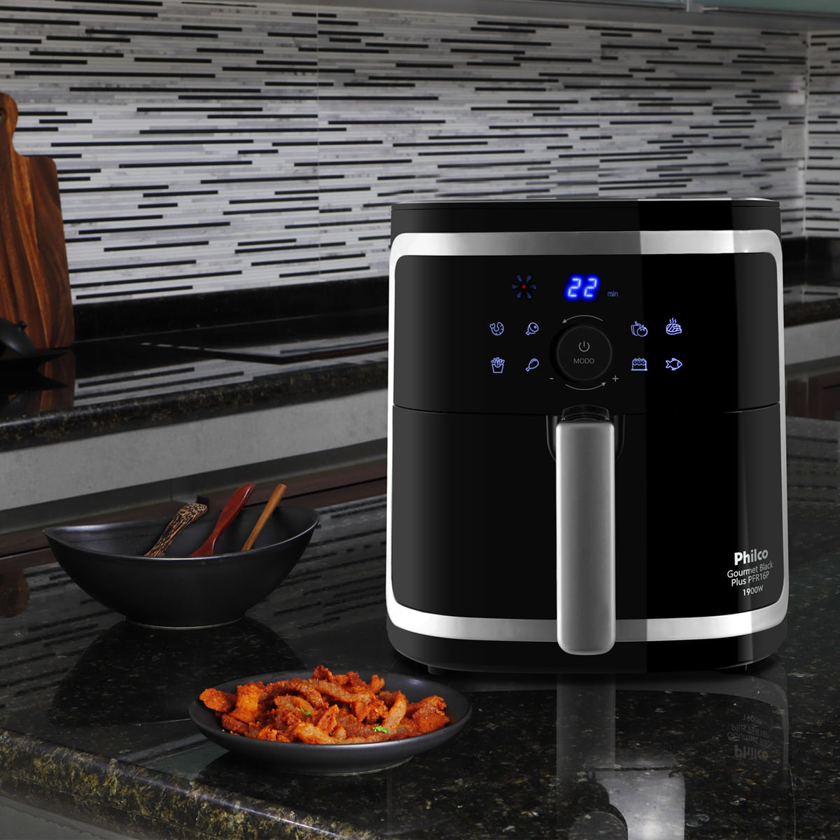 Air Fryer Philco PFR16P Gourmet Black Plus 1900W