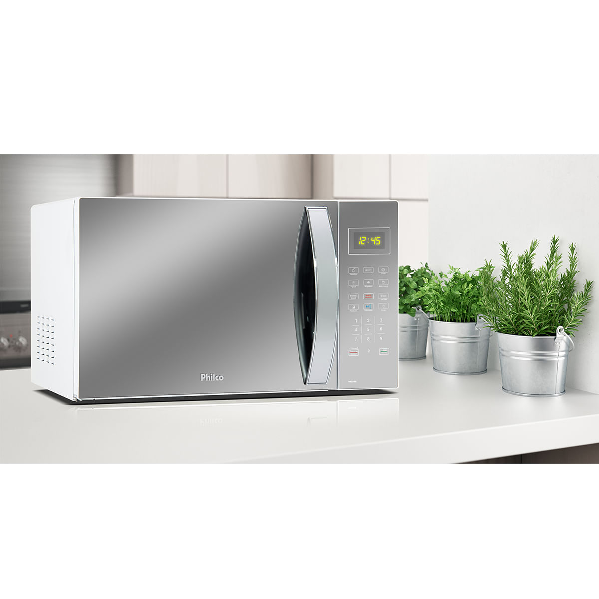 Micro-ondas 34L Philco 1400W Espelhado Limpa Fácil PMO34EB