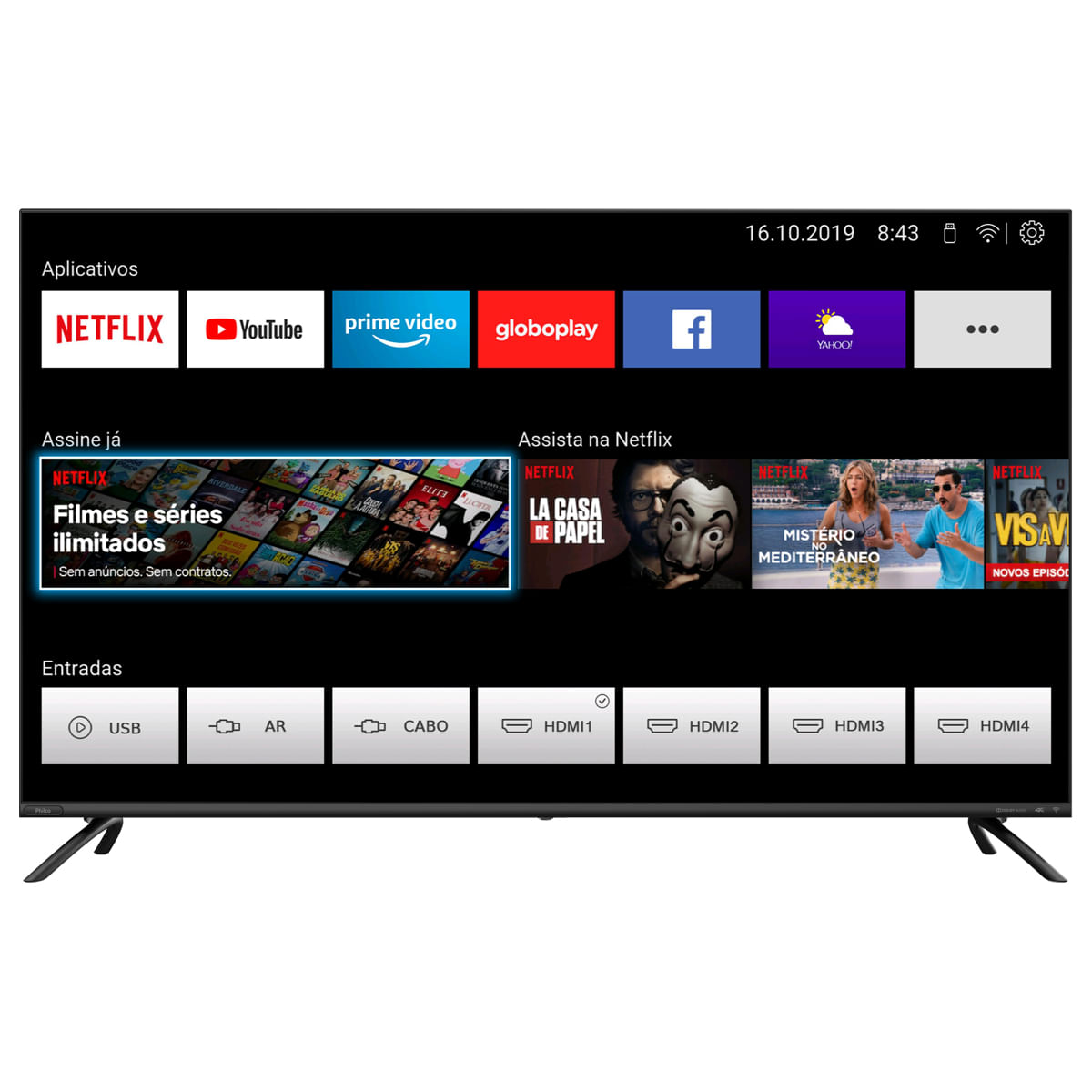 Smart TV 50” Philco 4K LED Dolby Áudio PTV50G70SBLSG