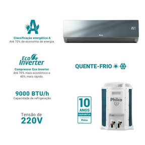 Ar-Condicionado Split 9000 BTU/h Philco Quente/frio Titanium