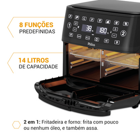 Air Fryer Philco 14L 4 em 1 Painel Digital PAF14A