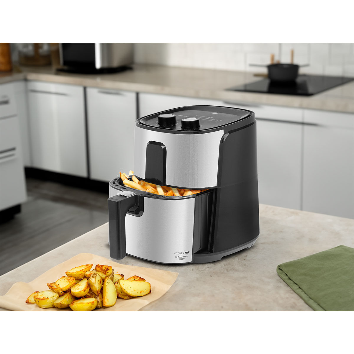 Air Fryer Kitchen Art 4,3L 1500W Cesto Quadrado KFR01