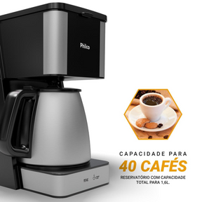 Cafeteira Philco PCF40C Inox 40 Cafezinhos 1,6L 950W