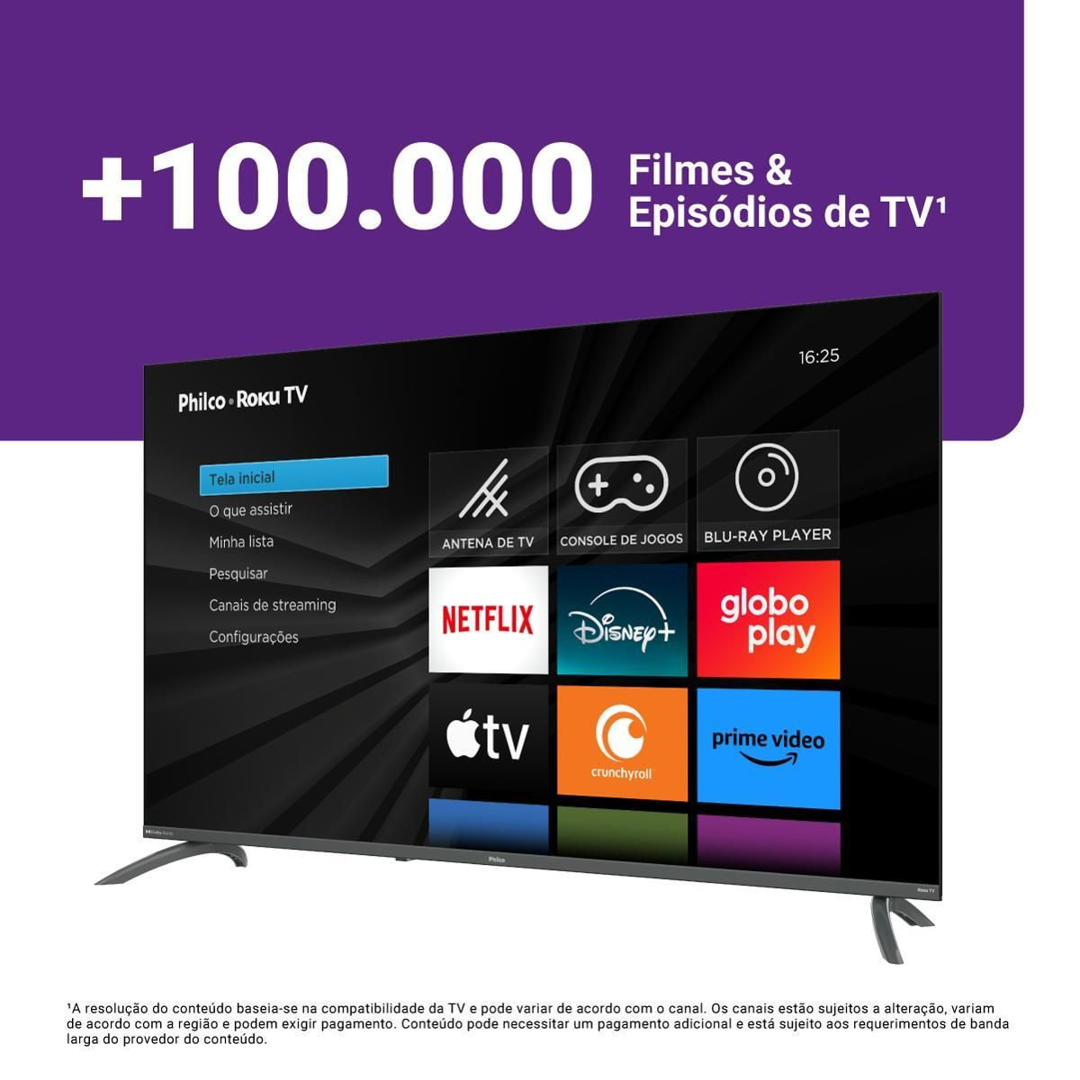 Smart TV 49" Philco Led 4K Roku TV Borda Infinita P49ERA