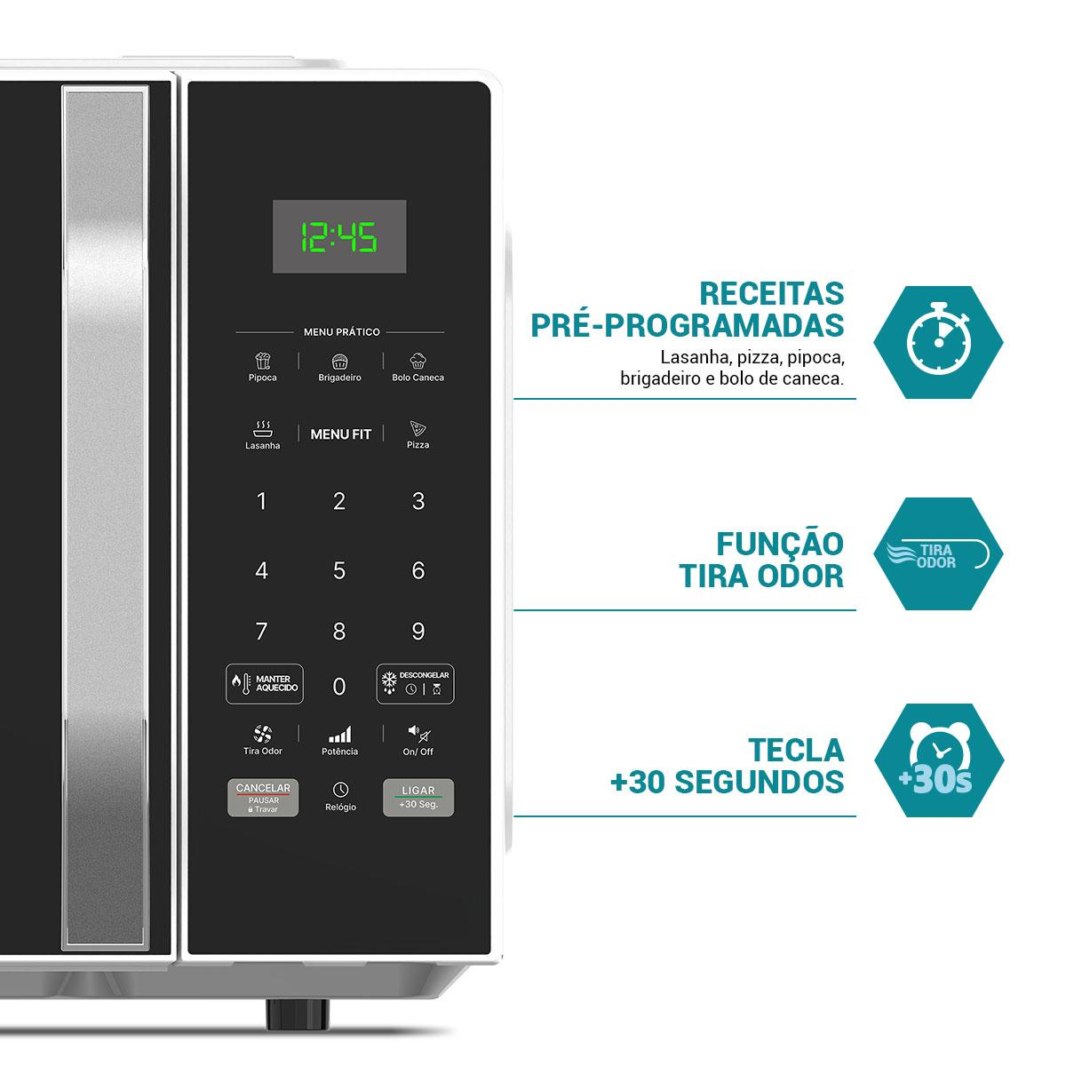Micro-ondas 25L Philco Função Tira Odor 1100W PM27