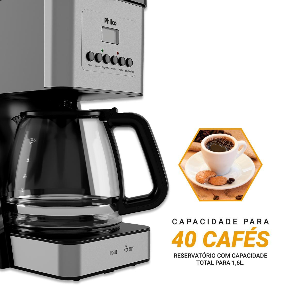 Cafeteira Philco 40 cafezinhos 1000W Painel Digital PCF40B
