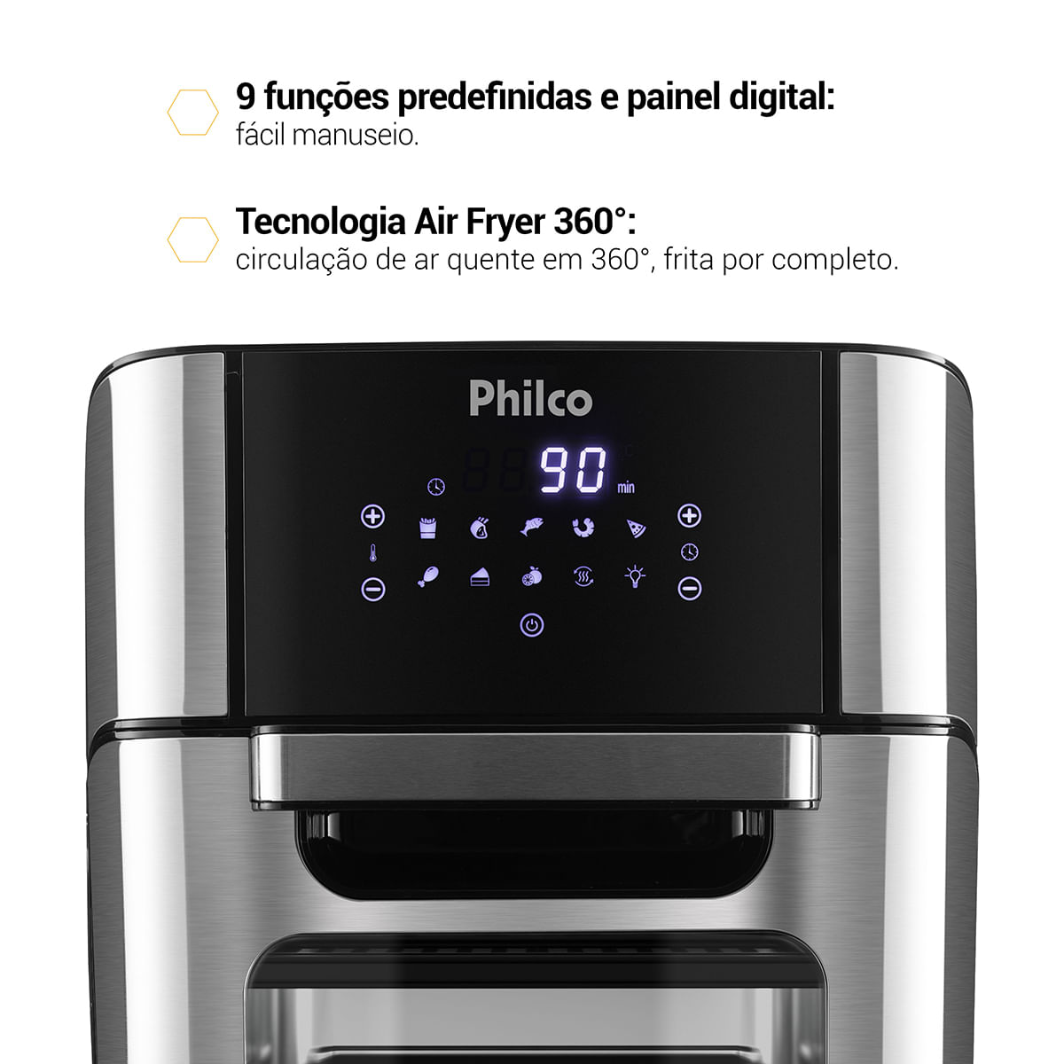 Air Fryer Oven Philco 12L 1800W 4 em 1 PFR2200