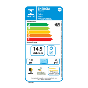 Smart TV 58" Philco LED 4K Roku Dolby Audio PTV58G7UR2CSBL