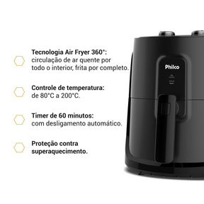 Air Fryer Philco 5,5L Cesto Quadrado 1500W PAF55A