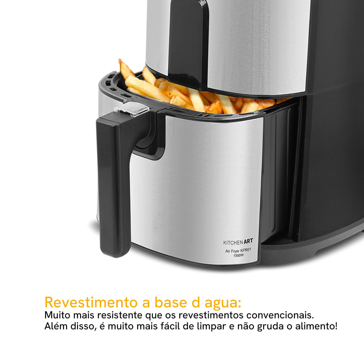 Air Fryer Kitchen Art 4,3L 1500W Cesto Quadrado KFR01
