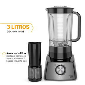 Liquidificador Philco PLQ1411P 4 velocidades 2,7L 1150W