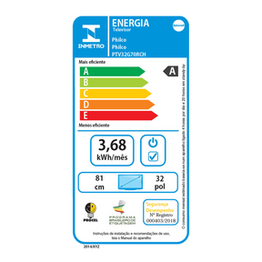 Smart TV 32" Philco LED Roku TV Dolby Áudio PTV32G70RCH